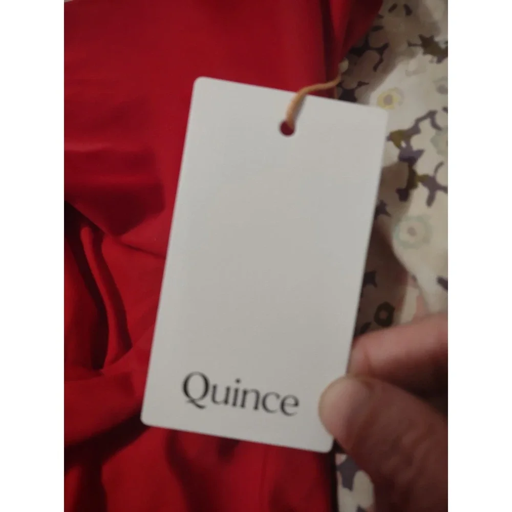 Quince Italian Cut-Out One-Piece Swimsuit Cherry Red Size S NWT